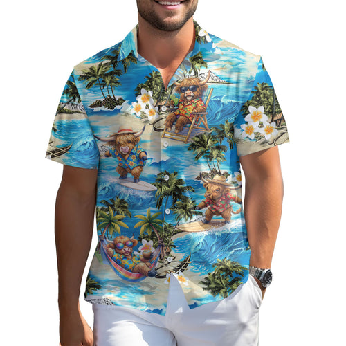 Funny Highland Cow Hawaiian shirt