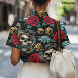 Skeleton Skull Hawaiian shirt view 5