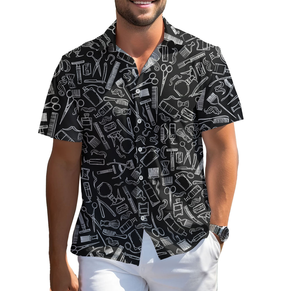 Hairdresser Tools Hawaiian Shirt – Short Sleeve Button-Down