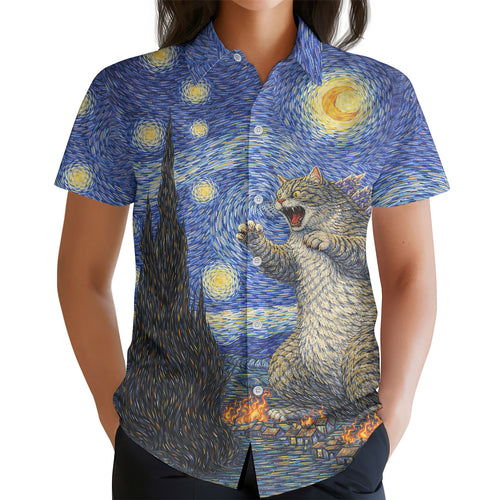 Monster Cat Hawaiian shirt view 2