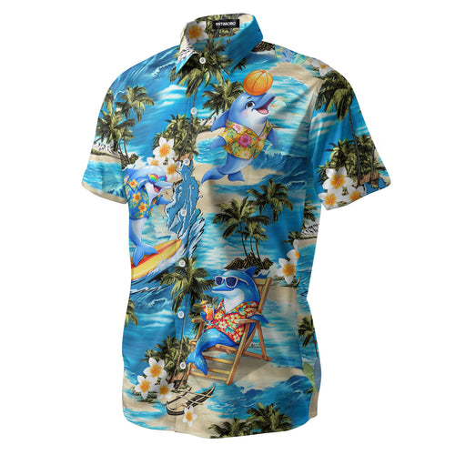 Funny Dolphin Hawaiian shirt view 2
