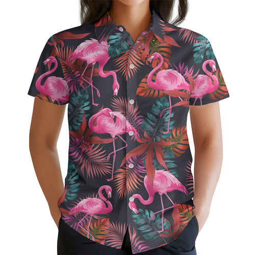 Funny Flamingo Hawaiian shirt view 2