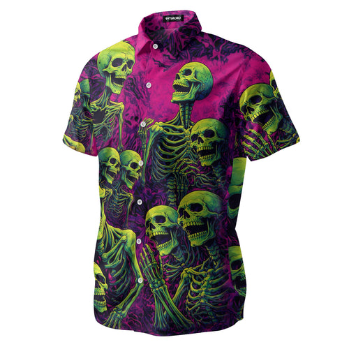 Skeleton Skull Hawaiian shirt view 2