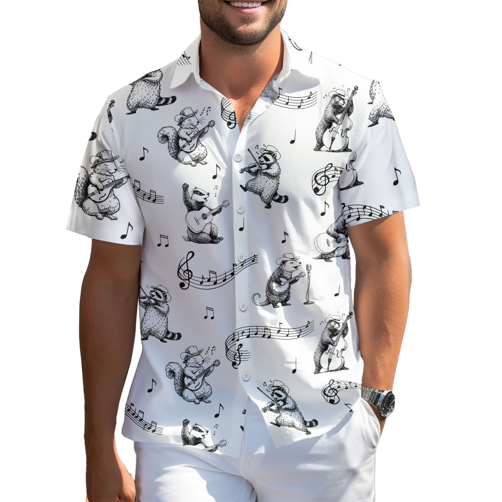 Funny Raccoon Squirrel Hawaiian Shirt – Short Sleeve Button-Down