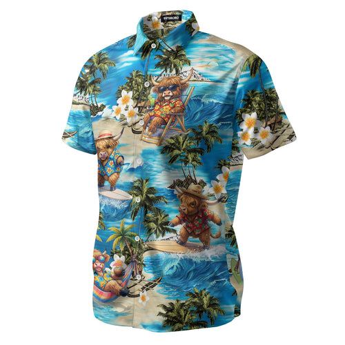 Funny Highland Cow Hawaiian shirt view 2