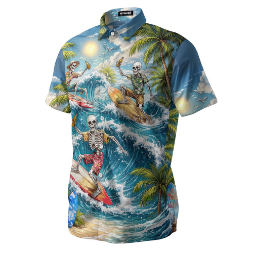 Skeleton Skull Hawaiian shirt view 2