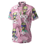 Alien UFO Hawaiian shirt view 2