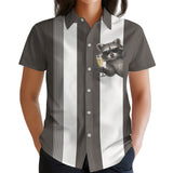 Drinking Raccoon Hawaiian shirt view 3