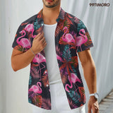 Funny Flamingo Hawaiian shirt view 4