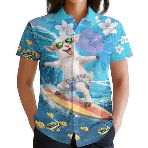 Surfing Goat Hawaiian shirt view 2