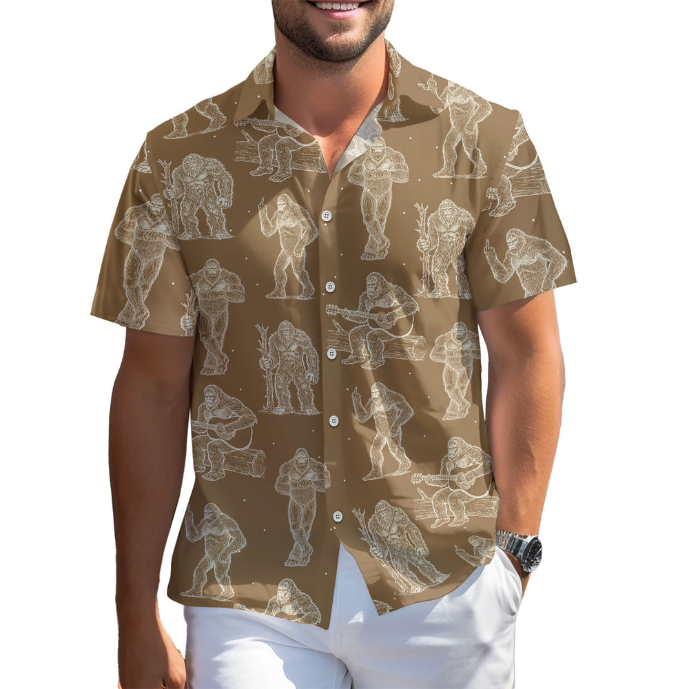Funny Bigfoot Hawaiian Shirt – Short Sleeve Button-Down