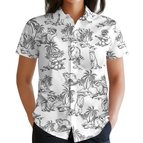 Funny Raccoon Hawaiian shirt view 2