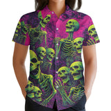 Skeleton Skull Hawaiian shirt view 3