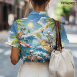 Skeleton Skull Hawaiian shirt view 5