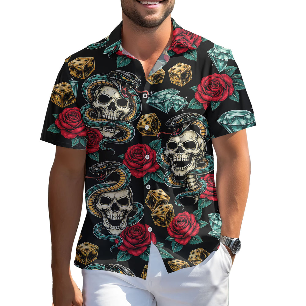Skeleton Skull Hawaiian Shirt – Short Sleeve Button-Down