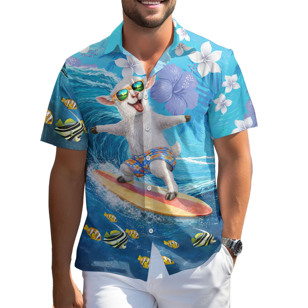 Surfing Goat Hawaiian Shirt – Short Sleeve Button-Down