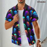 Skeleton Skull Hawaiian shirt view 4