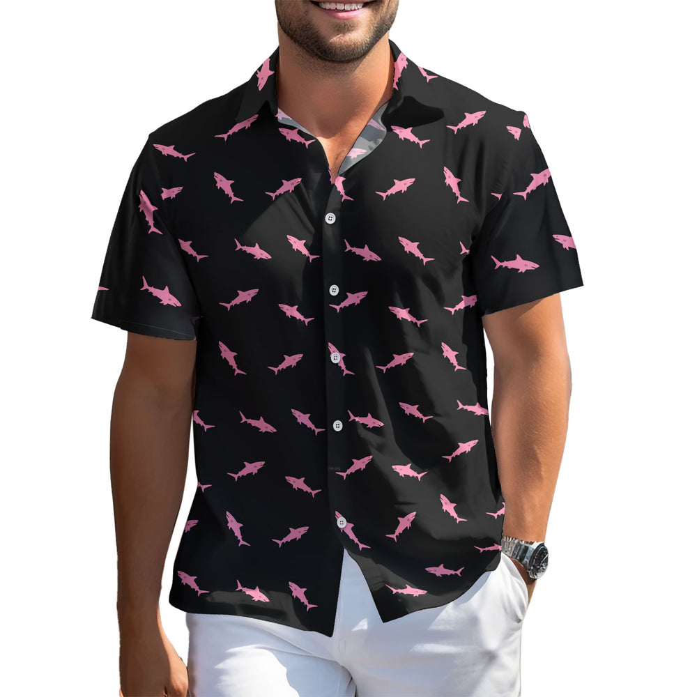 Funny Shark Hawaiian Shirt – Short Sleeve Button-Down