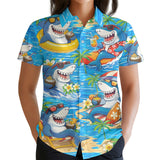 Funny Shark Hawaiian shirt view 3