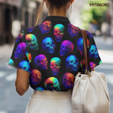 Skeleton Skull Hawaiian shirt view 5