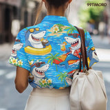 Funny Shark Hawaiian shirt view 5