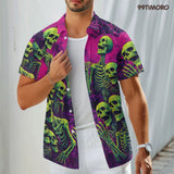 Skeleton Skull Hawaiian shirt view 4