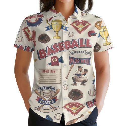 Baseball Hawaiian shirt view 2