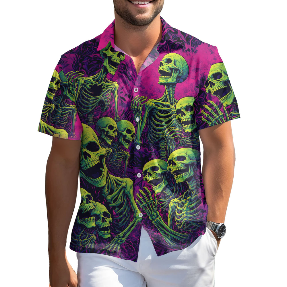 Skeleton Skull Hawaiian Shirt – Short Sleeve Button-Down