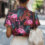 Funny Flamingo Hawaiian shirt view 5