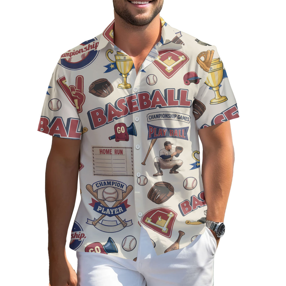 Baseball Hawaiian Shirt – Short Sleeve Button-Down