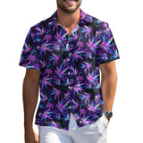 Weed Leaf Print Hawaiian shirt