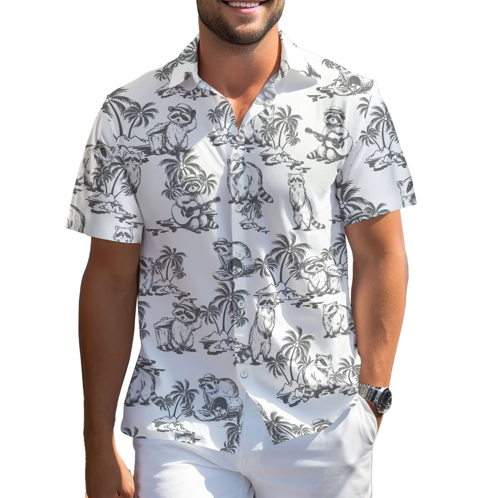 Funny Raccoon Hawaiian Shirt – Short Sleeve Button-Down