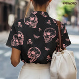 Skeleton Skull Hawaiian shirt view 5