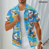Funny Shark Hawaiian shirt view 4