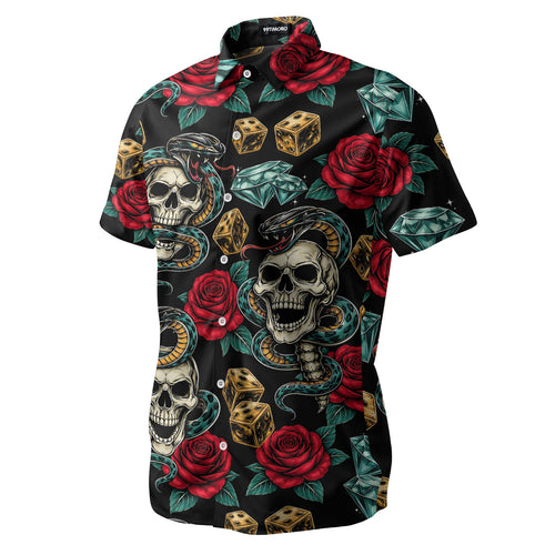 Skeleton Skull Hawaiian shirt view 2