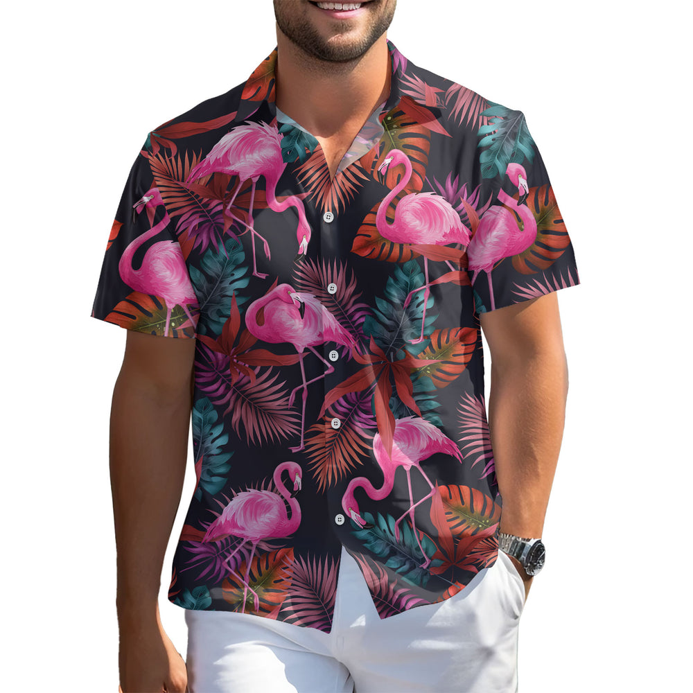 Funny Flamingo Hawaiian Shirt – Short Sleeve Button-Down